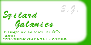 szilard galanics business card